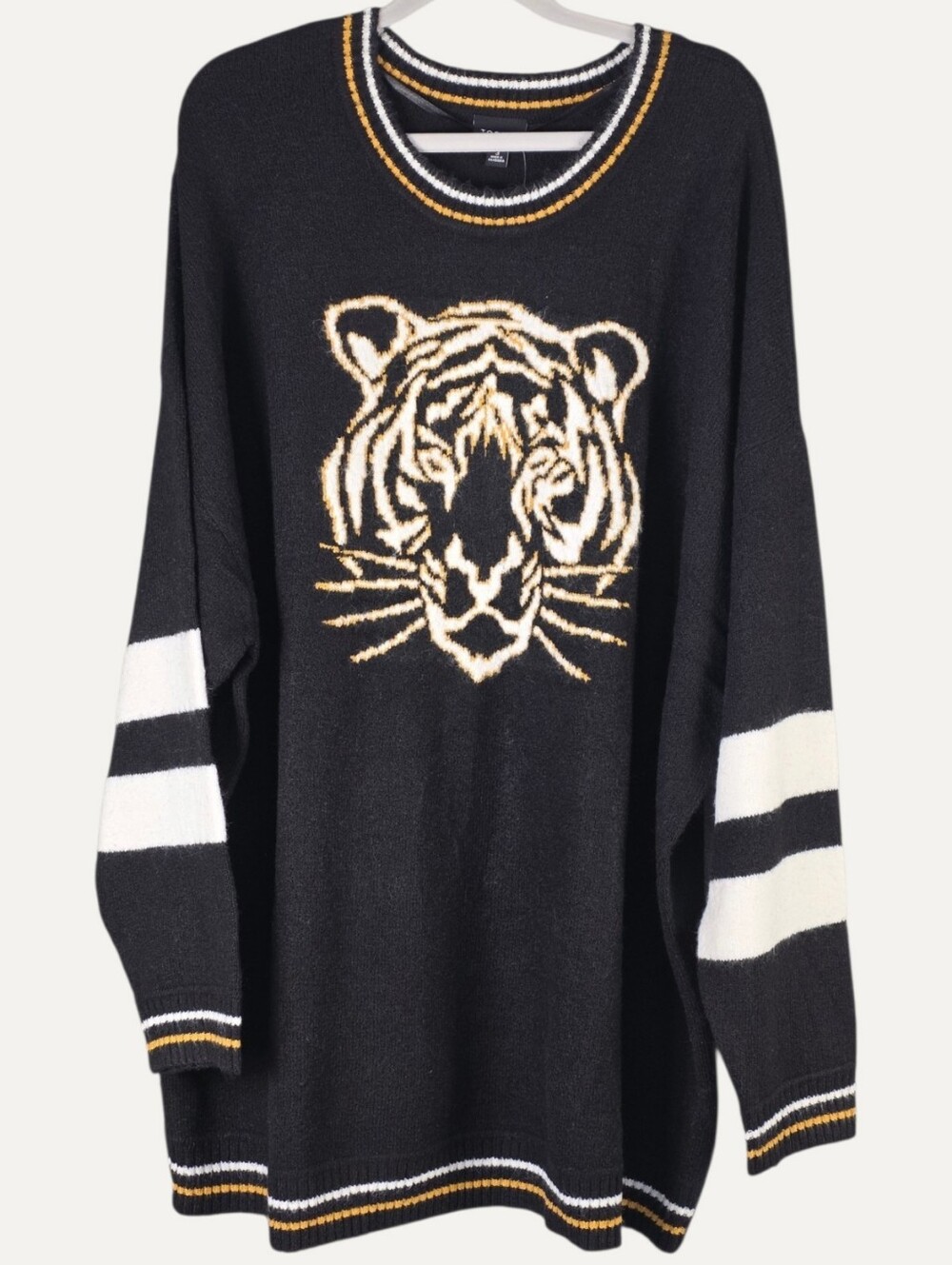 Torrid Tiger Vegan Cashmere Sweater 3X Black Gold NWT Plus Size